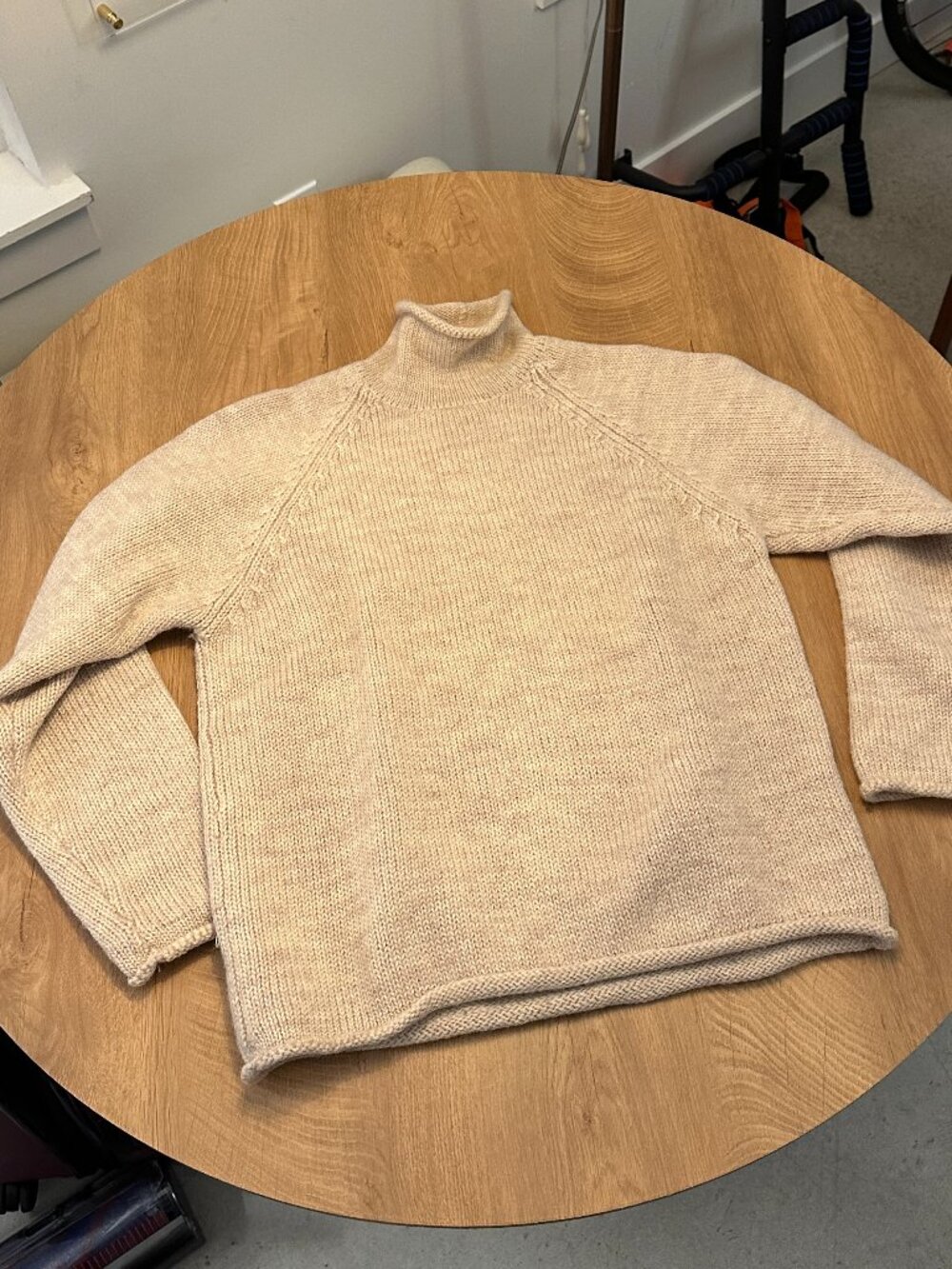 J. Crew 90s Vintage Roll Neck Pullover Sweater Rollneck Wool Beige Oarsman S